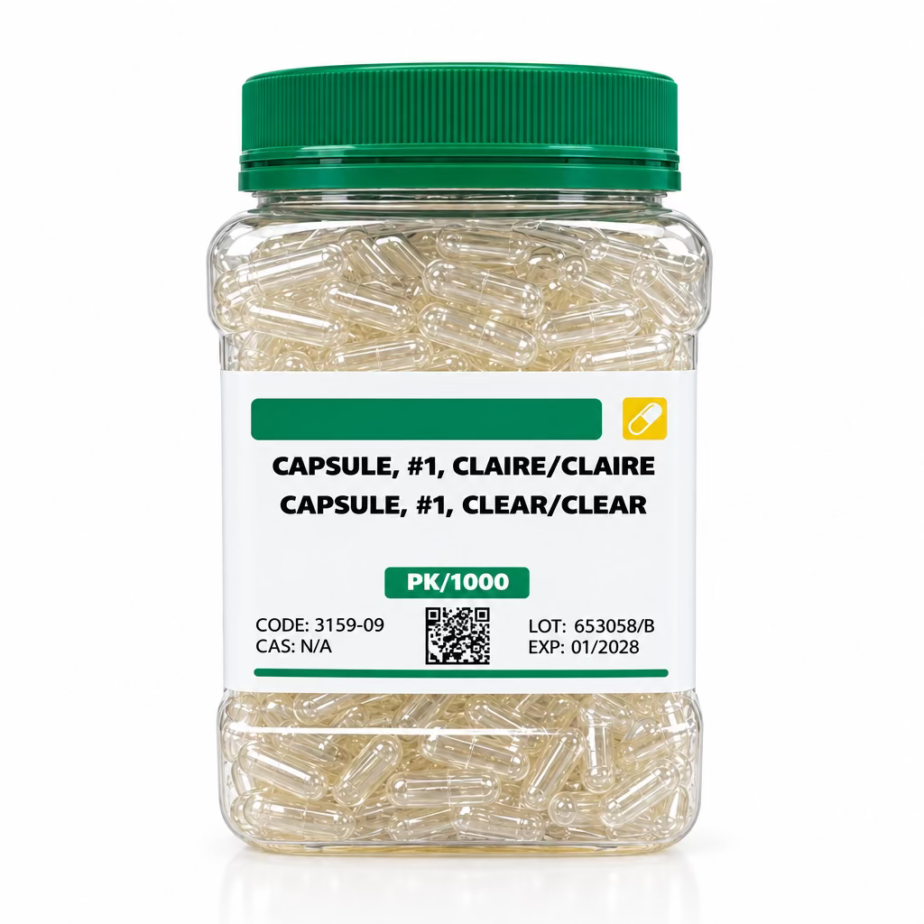 Medisca Empty Gelatin Capsules PK/1000 size #1 Clear