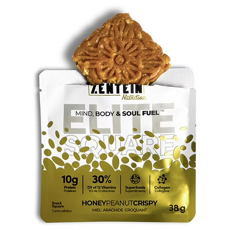 Zentein Nutrition Honey Peanut Butter Elite Crispy Squares 38 Grams