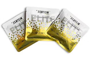 Zentein Nutrition Honey Peanut Butter Elite Crispy Squares 38 Grams