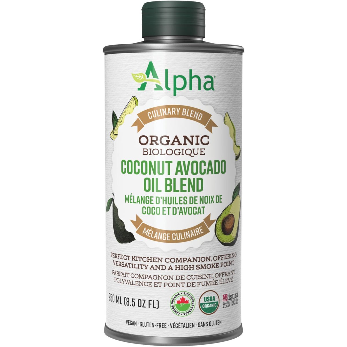 Alpha Health Organic Coconut Avocado oil 250mL - Nutrition Plus