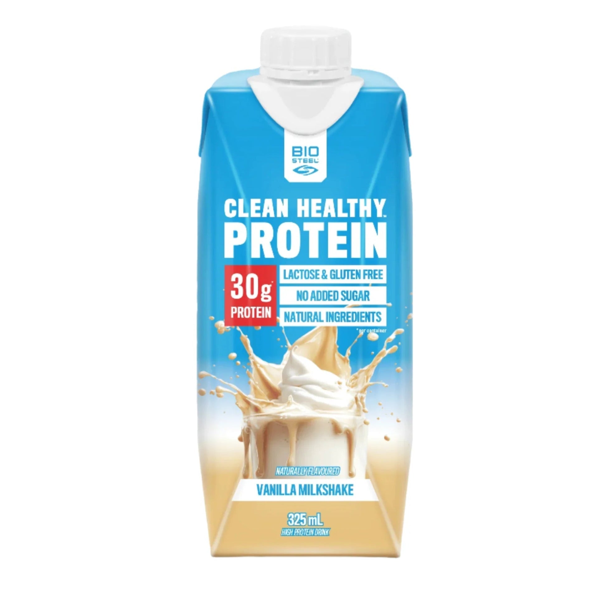 Biosteel Clean Protein Shakes - Vanilla Milkshake 325mL, Pack of 4 - Nutrition Plus