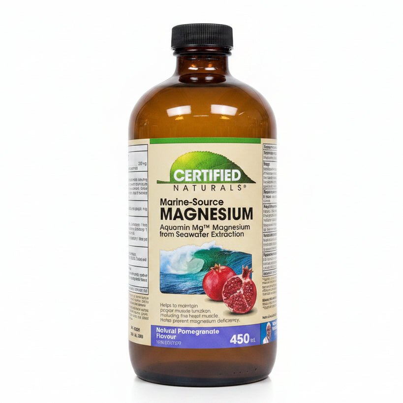 Certified Naturals™ Marine - Source Magnesium Liquid 450mL, Pomegranate - Nutrition Plus