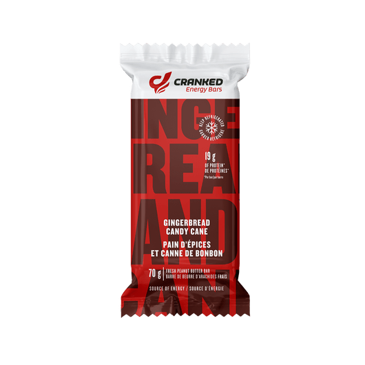 Cranked Energy Fresh Protein Bar Gingerbread Candy Cane 70 Grams - Nutrition Plus