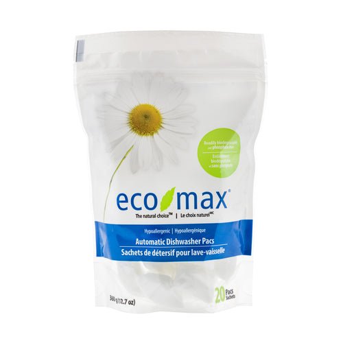 Ecomax Automatic Dishwasher Pacs, 20 Pacs, Fragrance - Free - Nutrition Plus