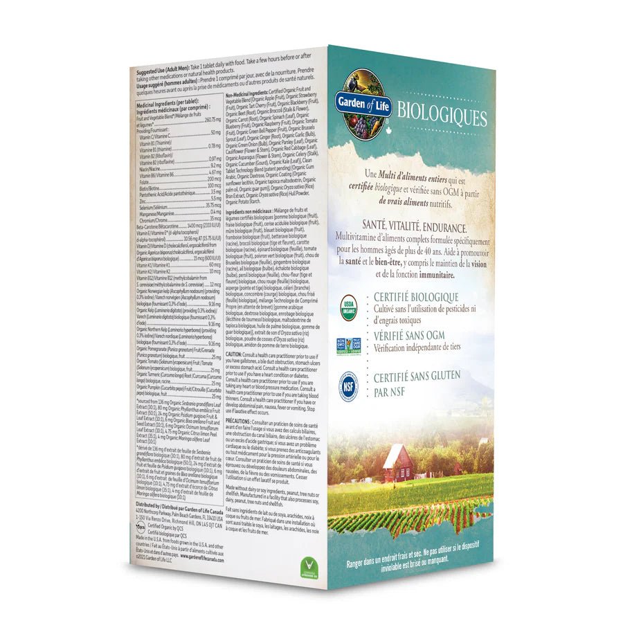 Garden Of Life Organics Men's 40+ Multivitamins 60 Vegan Tablets - Nutrition Plus