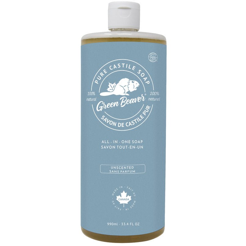 Green Beaver All - Purpose Pure Castille Soap, Unscented 990mL - Nutrition Plus