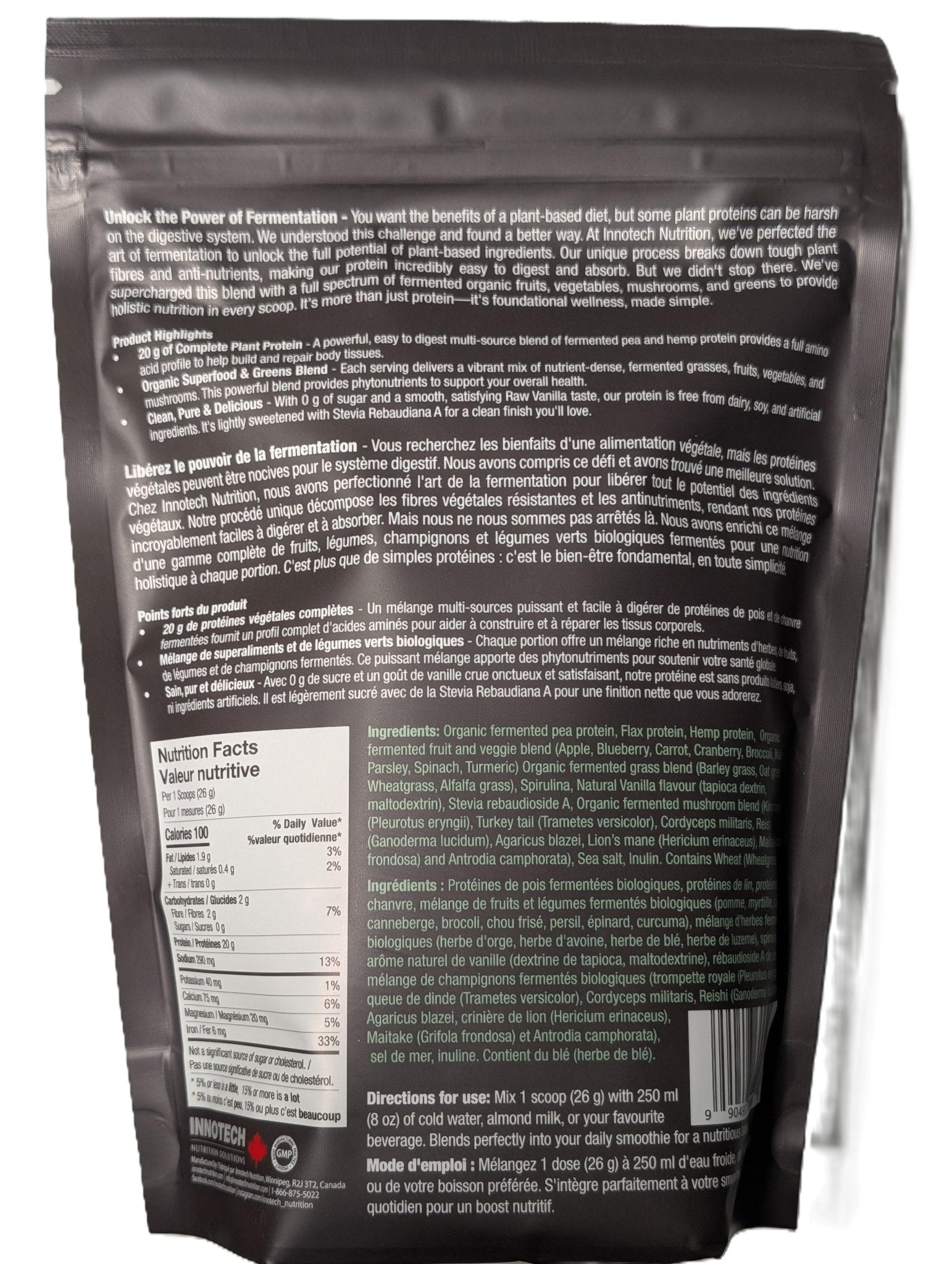 Innotech Nutrition Fermented Plant Protein & Greens 400 Grams, Vanilla - Nutrition Plus