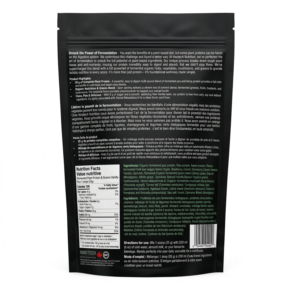 Innotech Nutrition Fermented Plant Protein & Greens 400 Grams, Vanilla - Nutrition Plus