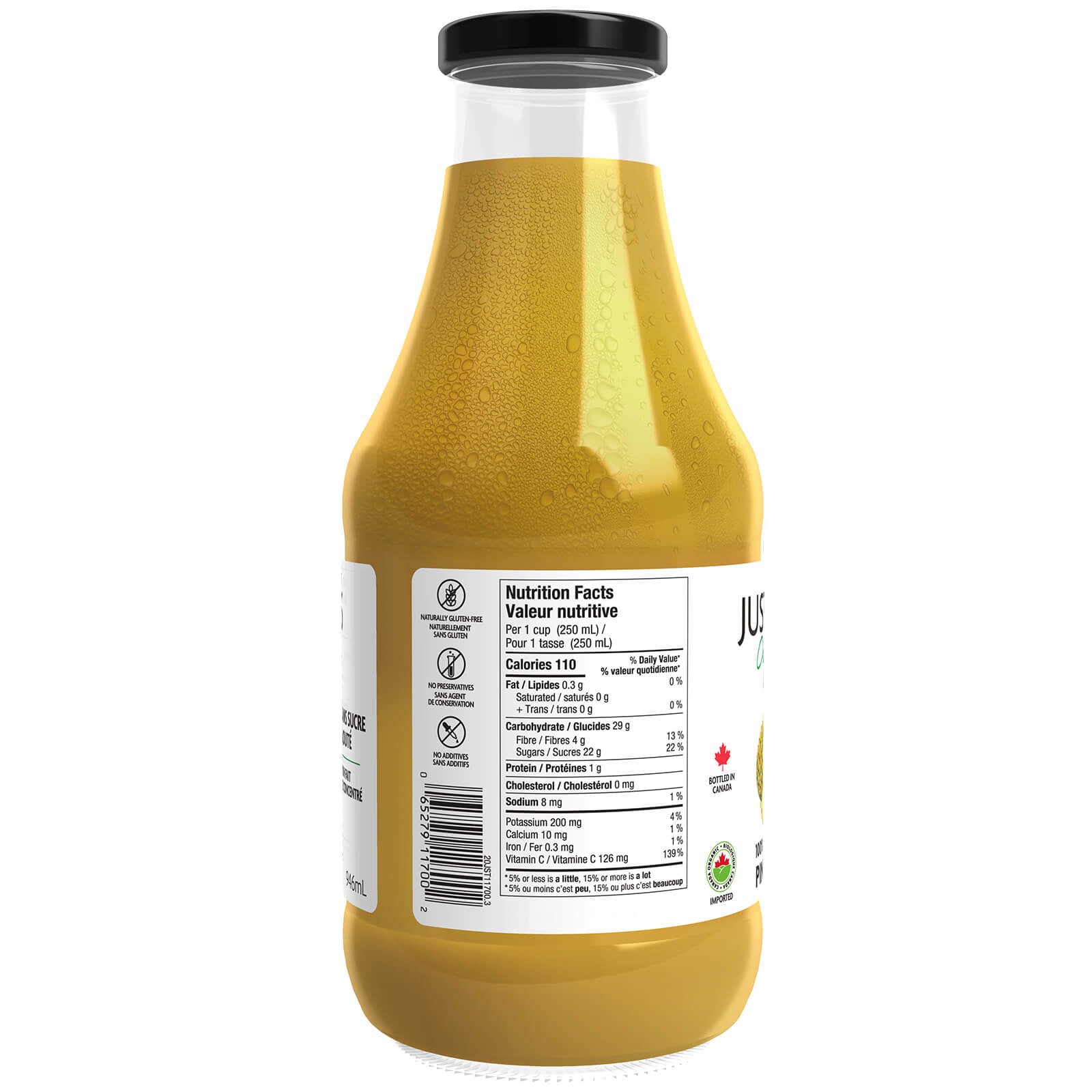 Just Juice Organic Pineapple Juice 976mL - Nutrition Plus