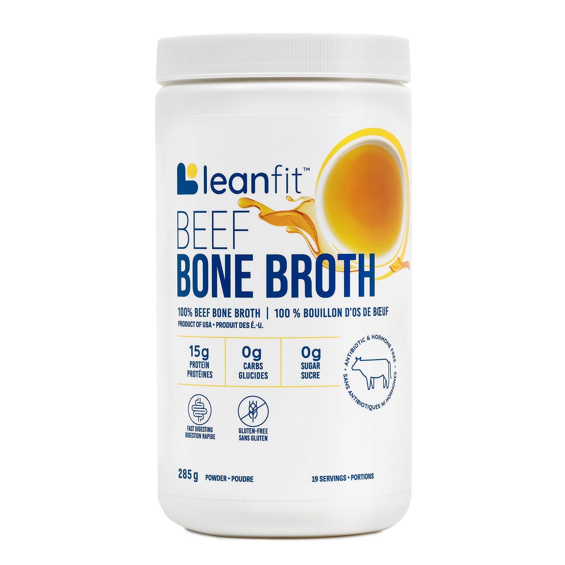 LeanFit Beef Bone Broth Powder 285 Grams - Nutrition Plus