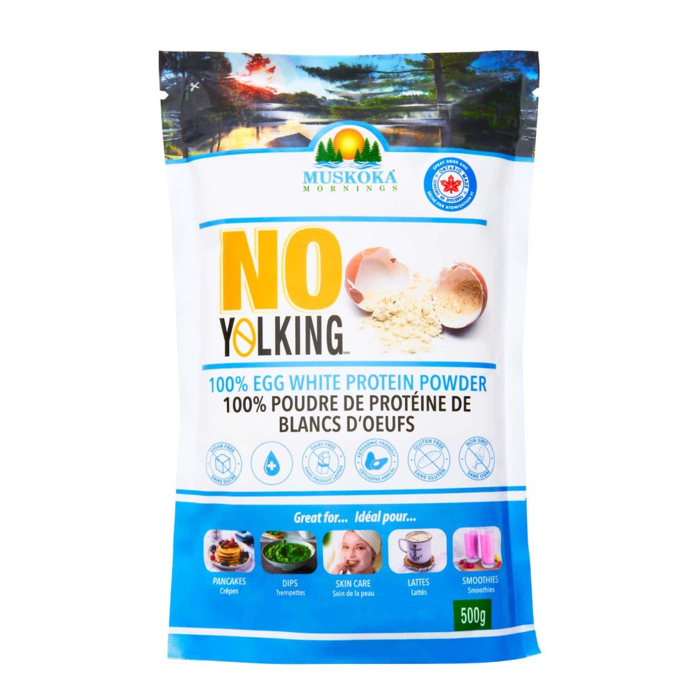 Muskoka Mornings No Yolking 100% Egg White Protein Powder 500 Grams - Nutrition Plus