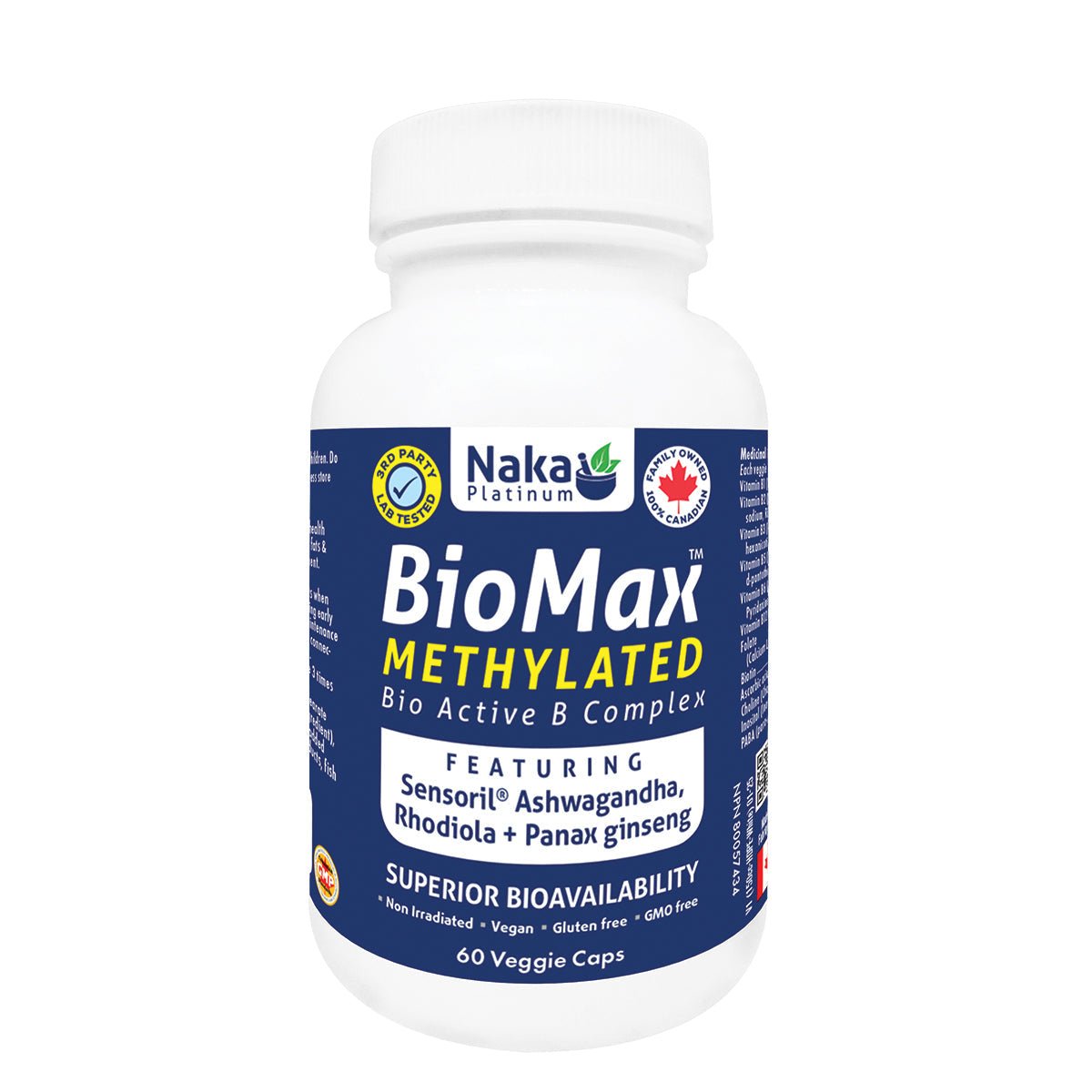 Naka BioMax 60 Veg Capsules, Bioactive B Complex - Nutrition Plus