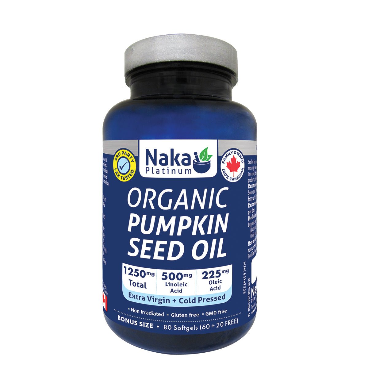 Naka Organic Pumpkin Seed Oil 80 Softgels - Nutrition Plus