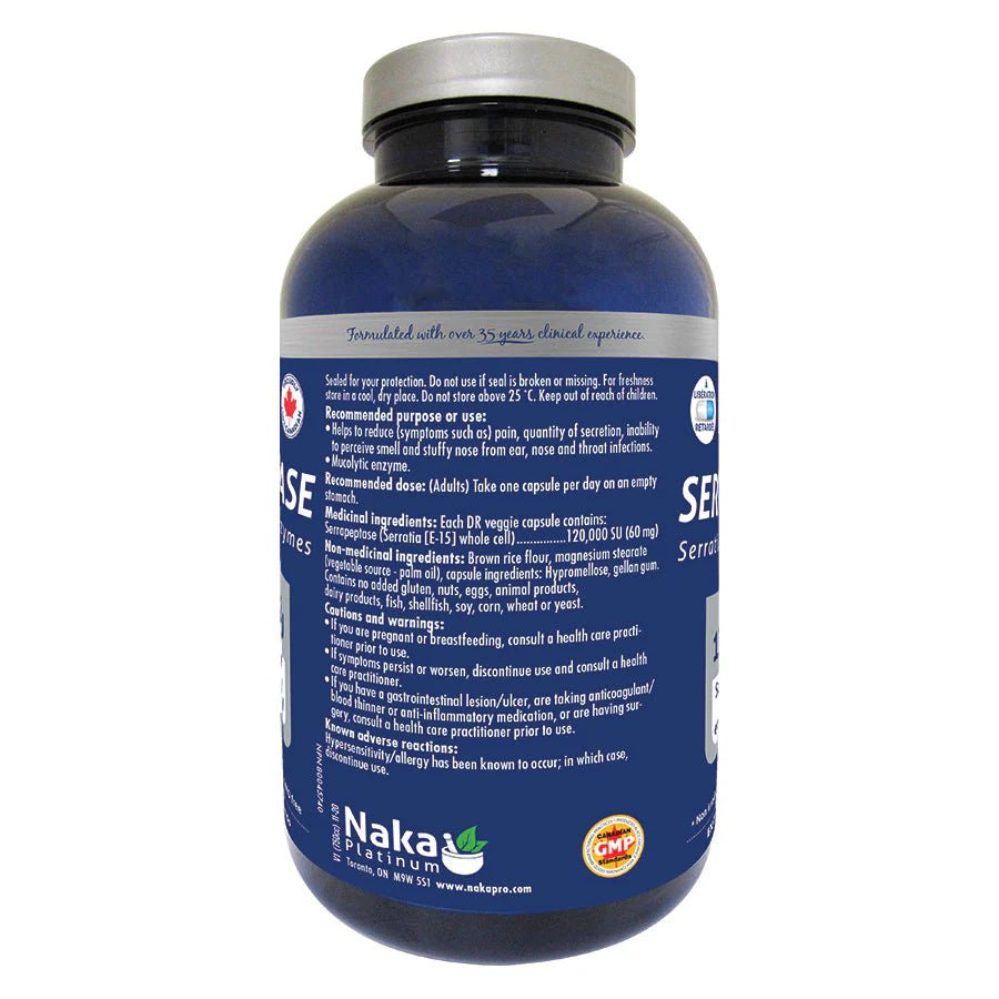 Naka Serrapeptase 150 Veg Capsules - Nutrition Plus