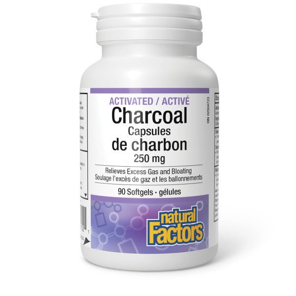 Natural Factors Activated Charcoal 90 Softgels - Nutrition Plus