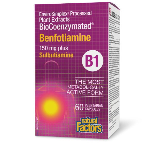 Natural Factors BioCoenzymated Benfotiamine • B1 60 Veg Capsules - Nutrition Plus