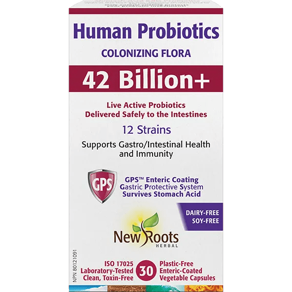 New Roots Human Probiotics 42 Billion+ 30 Veg Capsules - Nutrition Plus
