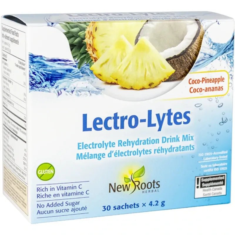 New Roots Lectro - Lytes Coco‑Pineapple 30 Sachets x 4.2 Grams - Nutrition Plus