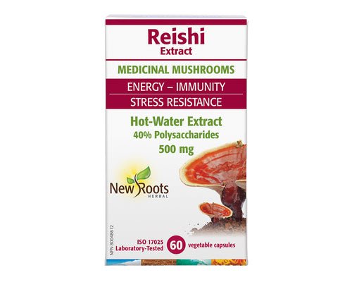 New Roots Reishi 500mg 60 Veg Capsules - Nutrition Plus