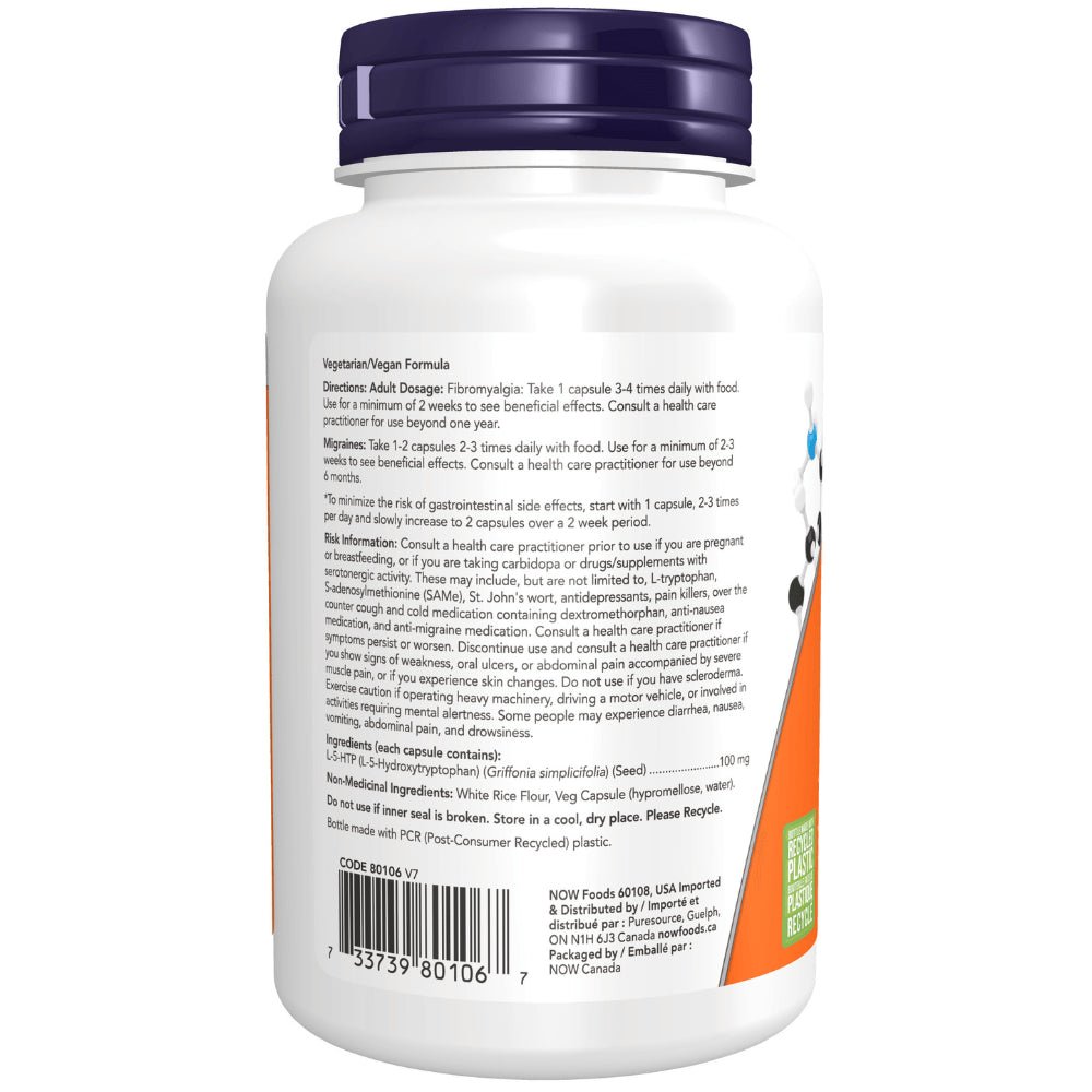 Now 5-HTP 100mg Veg Capsules - Nutrition Plus