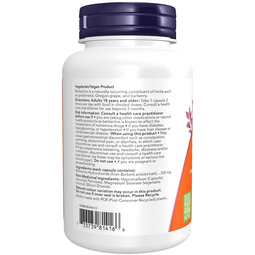 Now Berberine HCL 500mg 90 Veg Capsules - Nutrition Plus