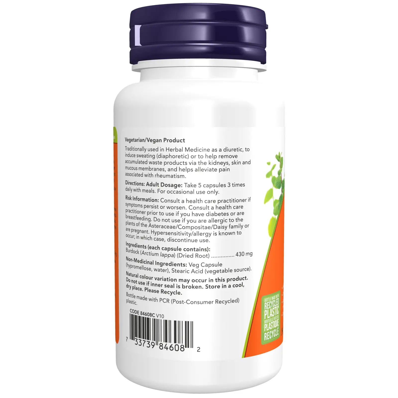 Now Burdock Root 430mg 100 Capsules - Nutrition Plus
