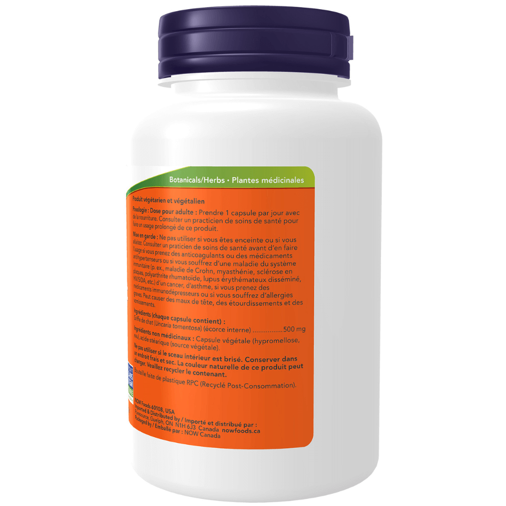 Now Cat's Claw 500mg 100 Capsules - Nutrition Plus