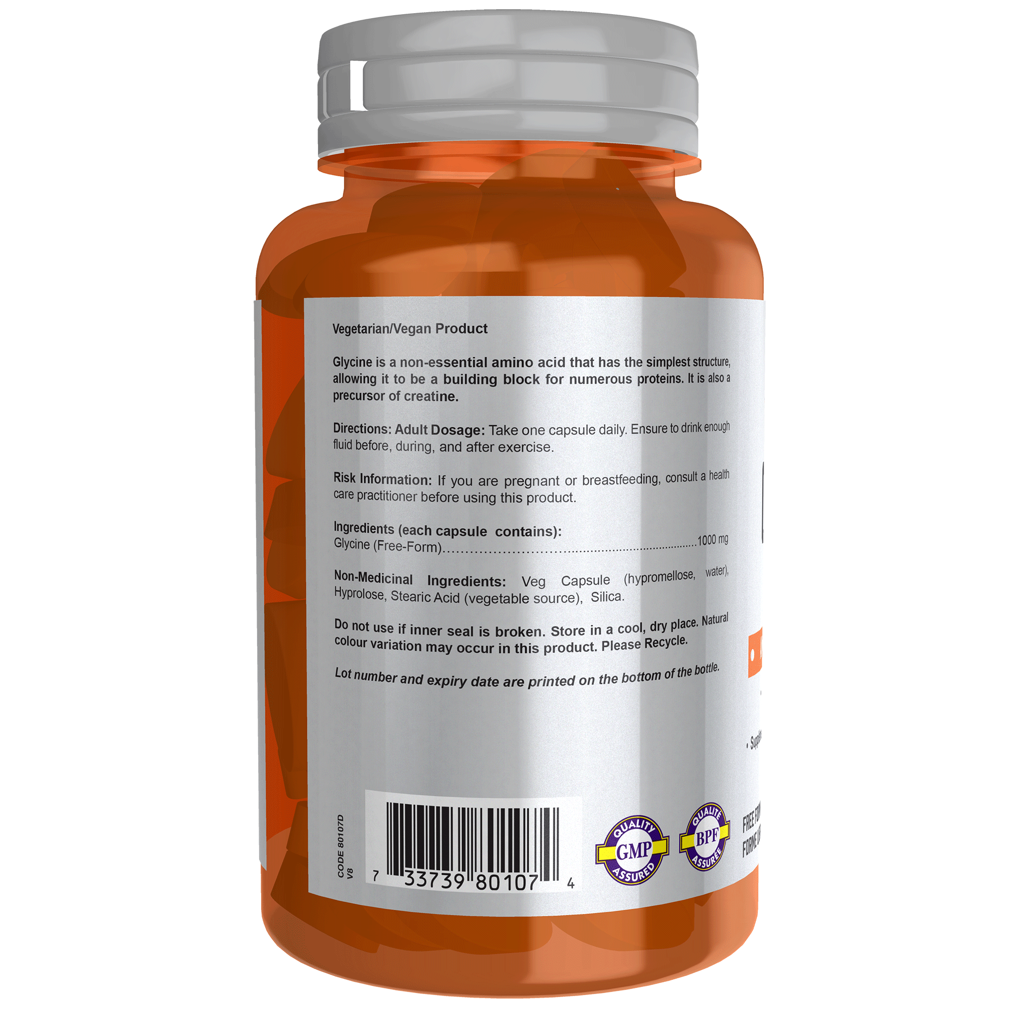 Now Glycine 1,000mg 100 Veg Capsules - Nutrition Plus