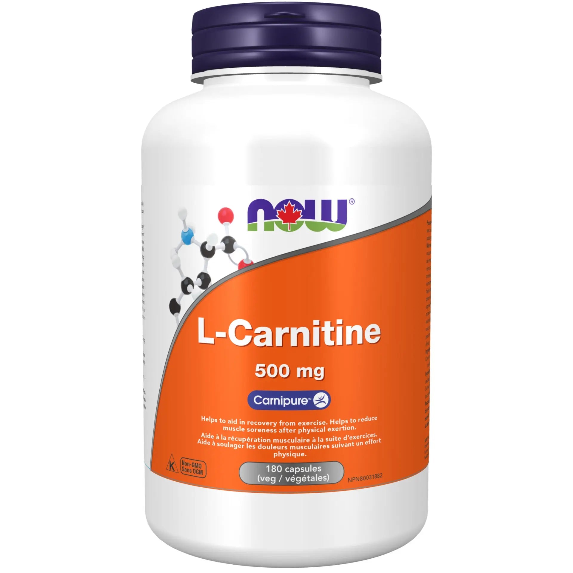 Now L-Carnitine 500mg 180 Veg Capsules