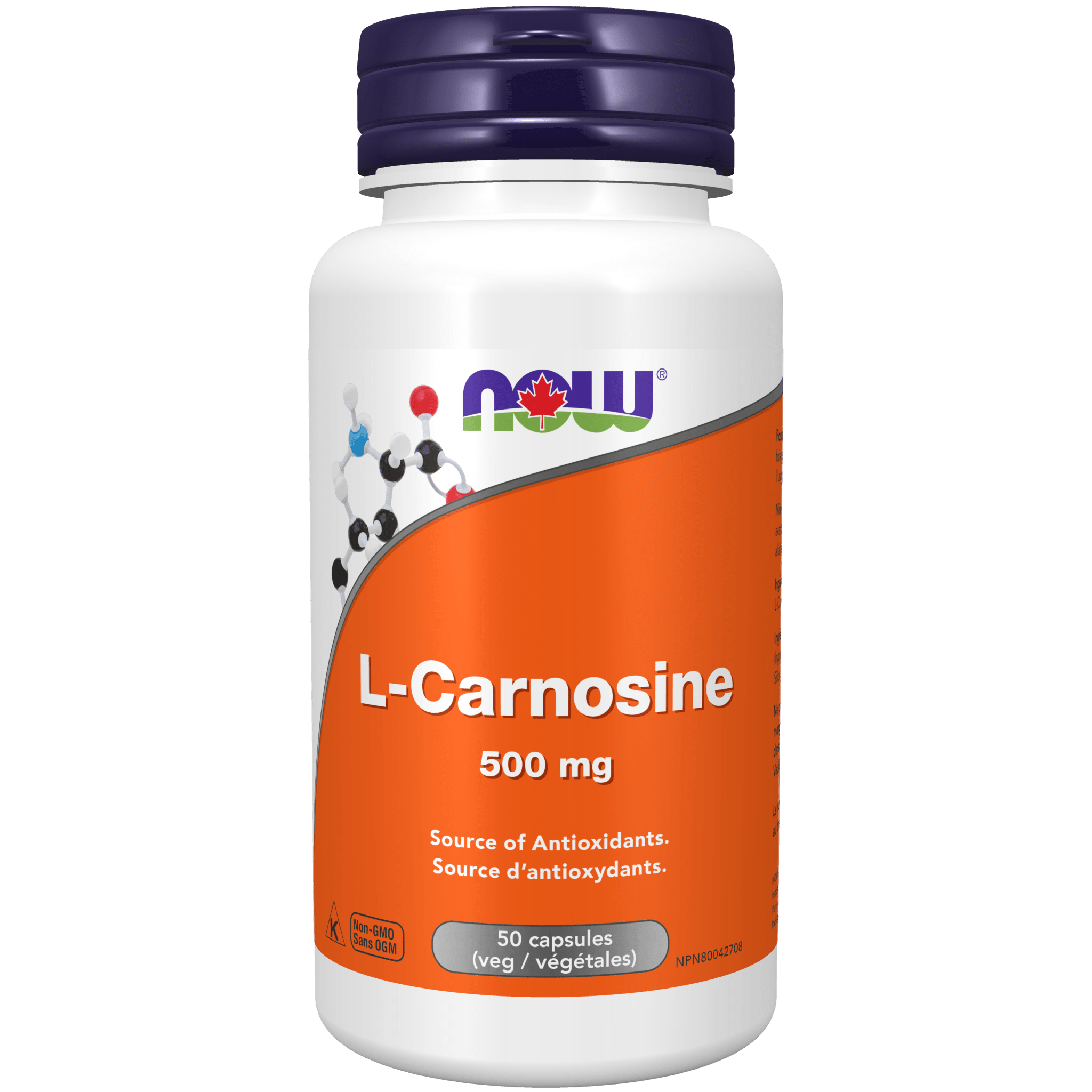 Now L - Carnosine 500mg 50 Veg Capsules - Nutrition Plus