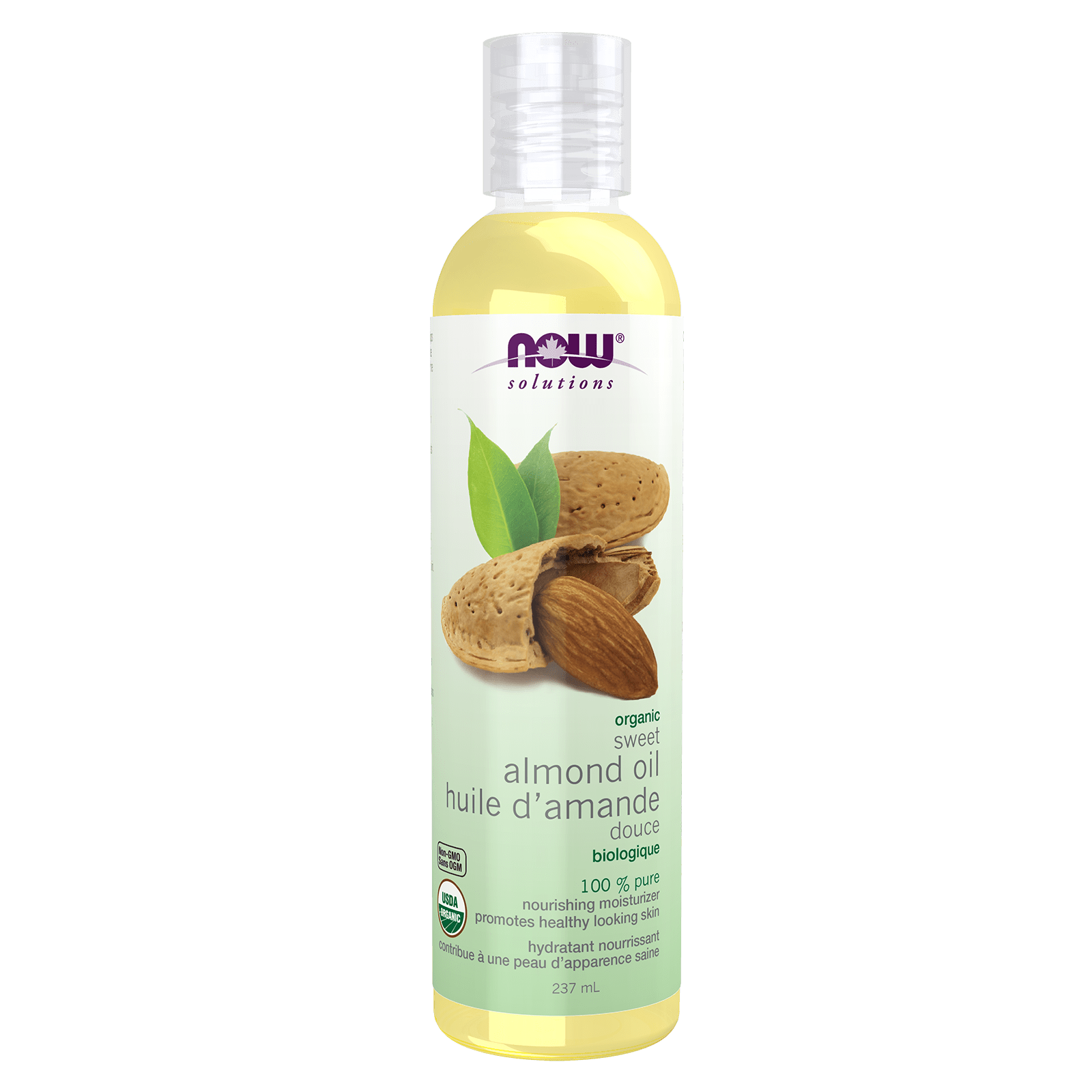 Now Organic Sweet Almond Oil 237mL - Nutrition Plus