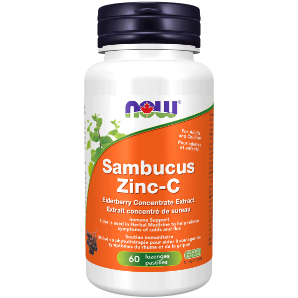 Now Sambucus Elder Zinc - C 60 Lozenges - Nutrition Plus