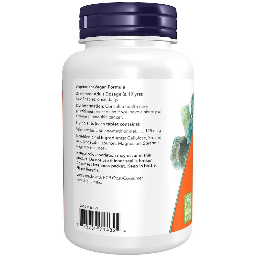 Now Selenium 125mcg Yeast Free 250 Tablets - Nutrition Plus