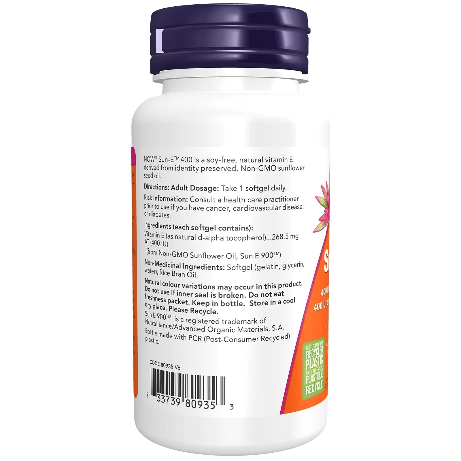 Now Sun - E™ 400 IU Vitamin E 60 Softgels - Nutrition Plus