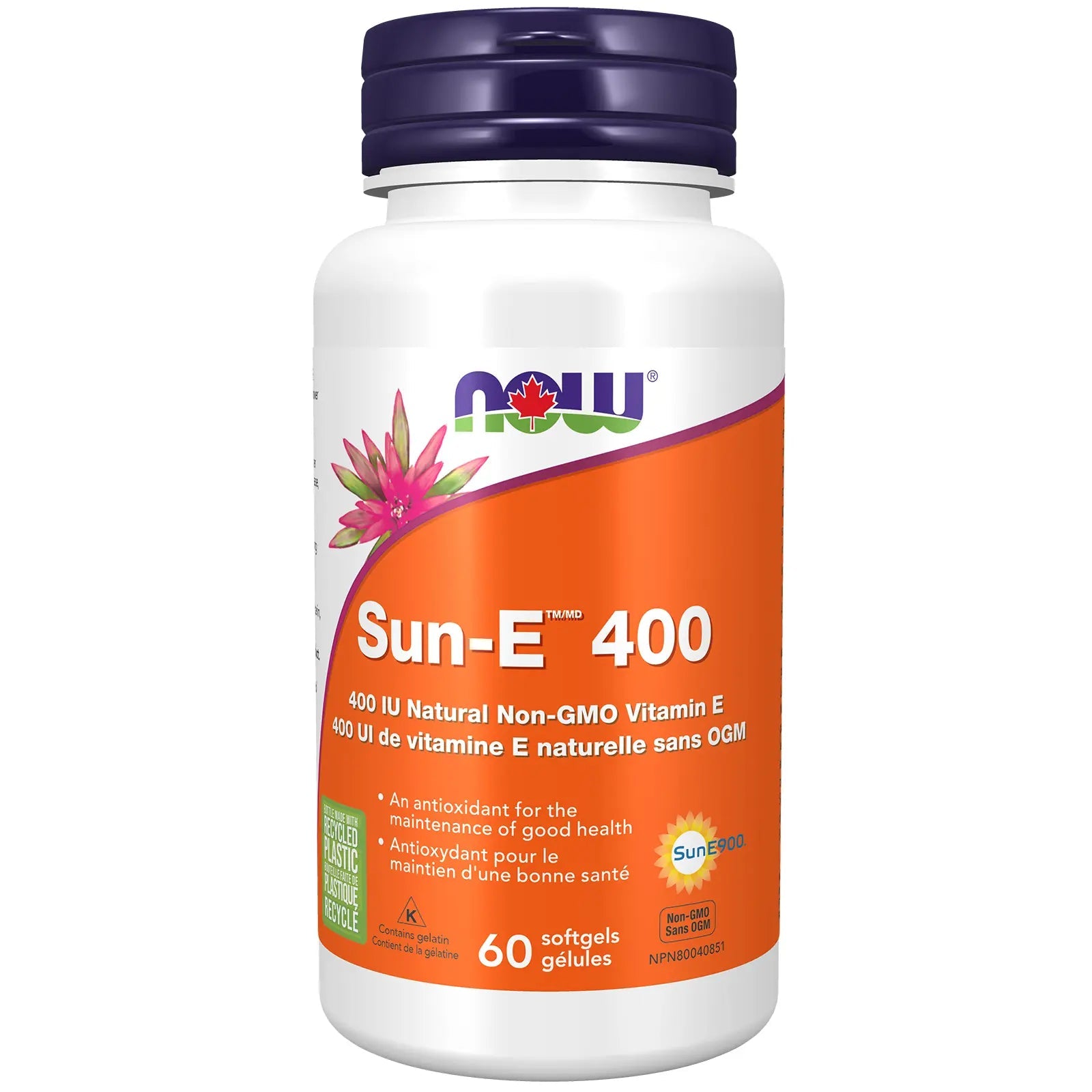 Now Sun - E™ 400 IU Vitamin E 60 Softgels - Nutrition Plus