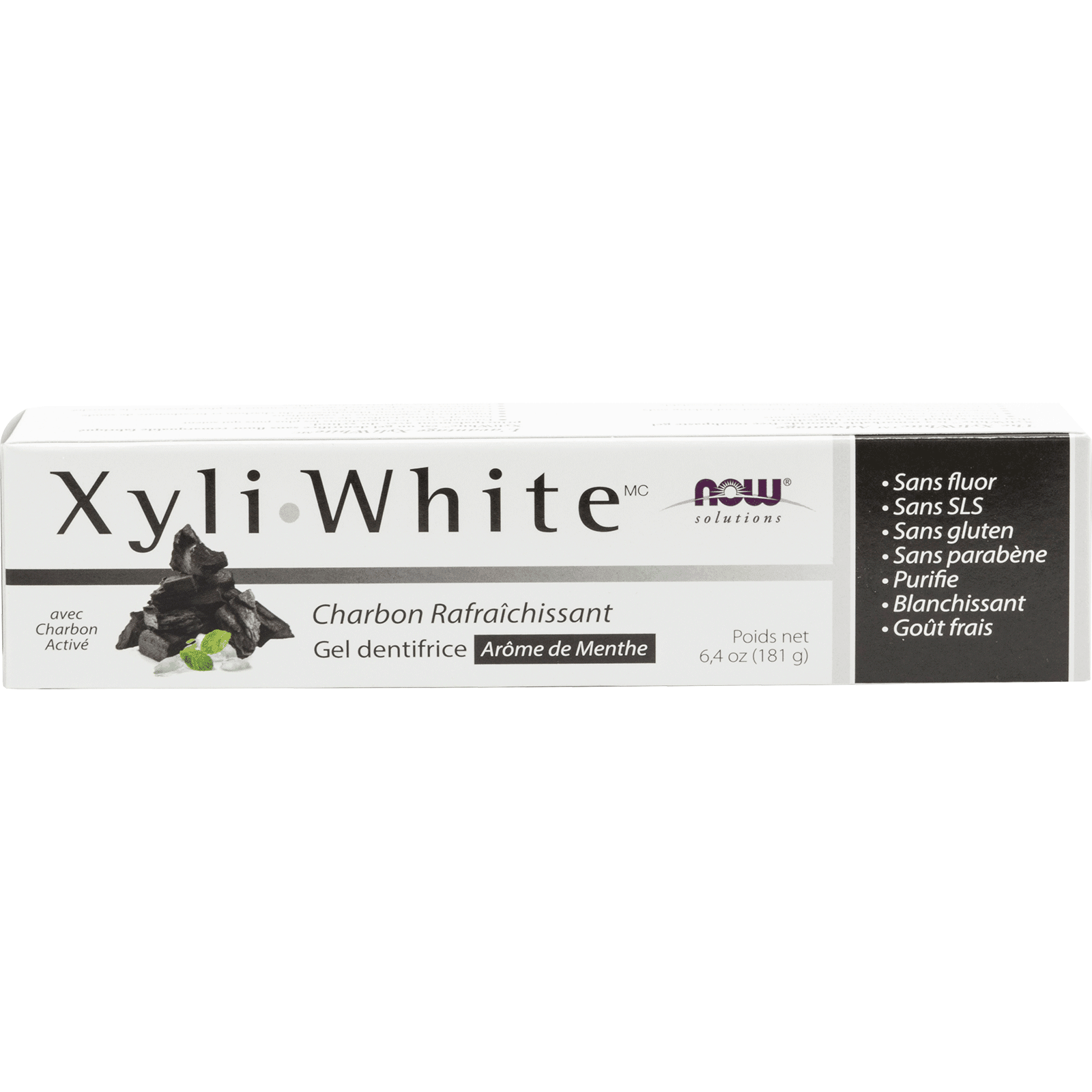 Now XyliWhite™ Charcoal Refresh Toothpaste Gel, 181 Grams - Nutrition Plus