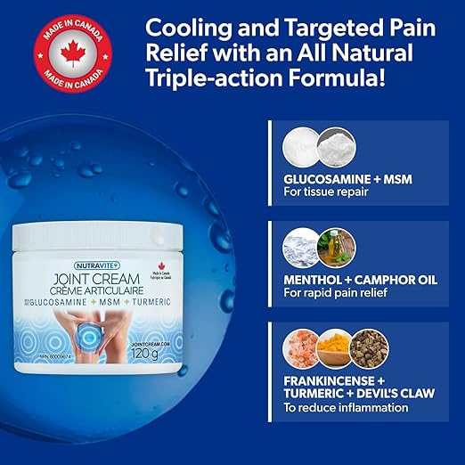 Nutravite Joint Cream with Glucosamine & MSM 2*120 Grams Bonus Pack - Nutrition Plus