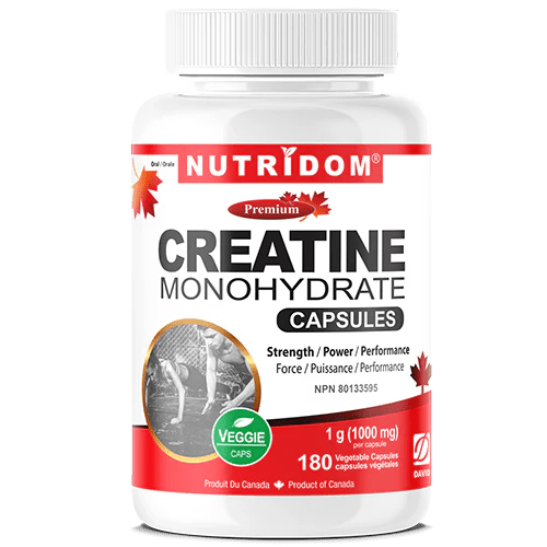 Nutridom Creatine Monohydrate 1,000mg 180 Capsules - Nutrition Plus