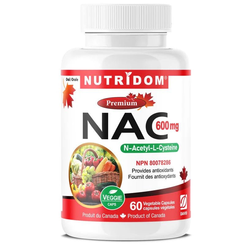 Nutridom NAC 600mg - 60 Veg Capsules - Nutrition Plus