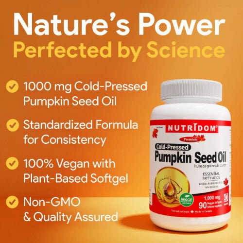 Nutridom Pumpkin Seed Oil 1000mcg - 90 Veg Softgels - Nutrition Plus