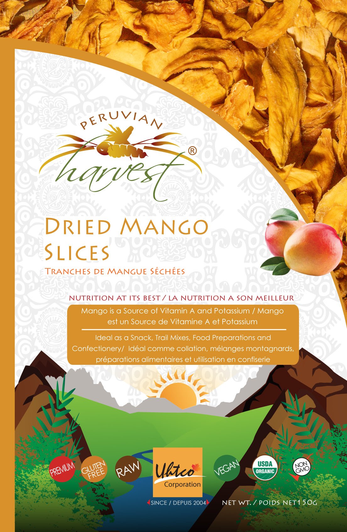 Peruvian Harvest Organic Dried Mango Slices 150 Grams - Nutrition Plus