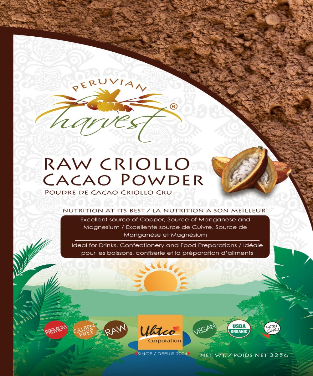 Peruvian Harvest Raw Criollo Cacao Powder 225 Grams - Nutrition Plus