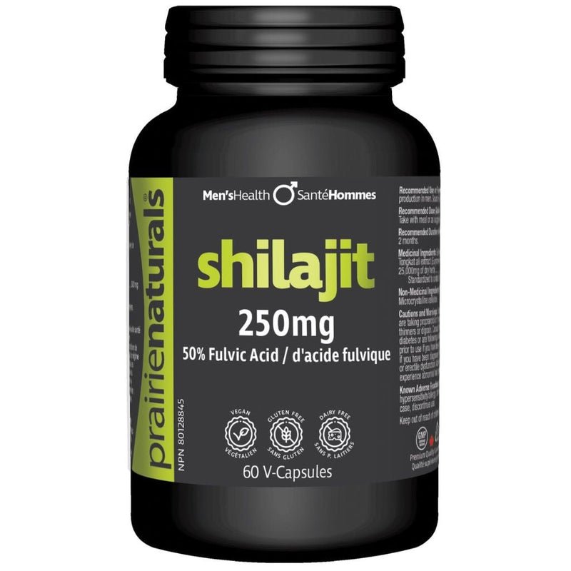 Prairie Naturals Shilajit 250mg with 50% Fulvic Acid 60 Veg Capsules - Nutrition Plus