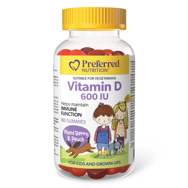 Preferred Nutrition Vitamin D 600 IU Gummies for Kids 180 Gummies - Nutrition Plus