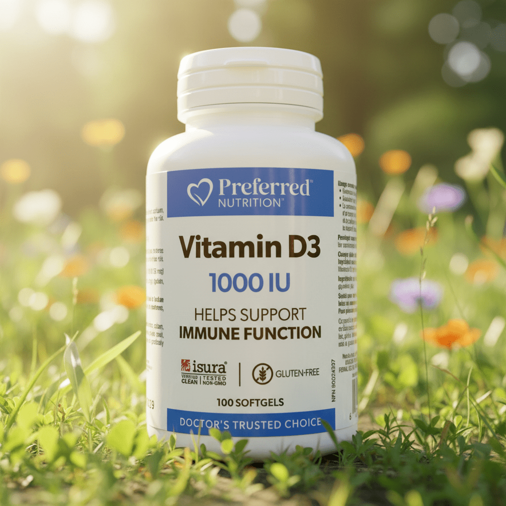 Preferred Nutrition Vitamin D3 1,000 iu 100 Softgels - Nutrition Plus