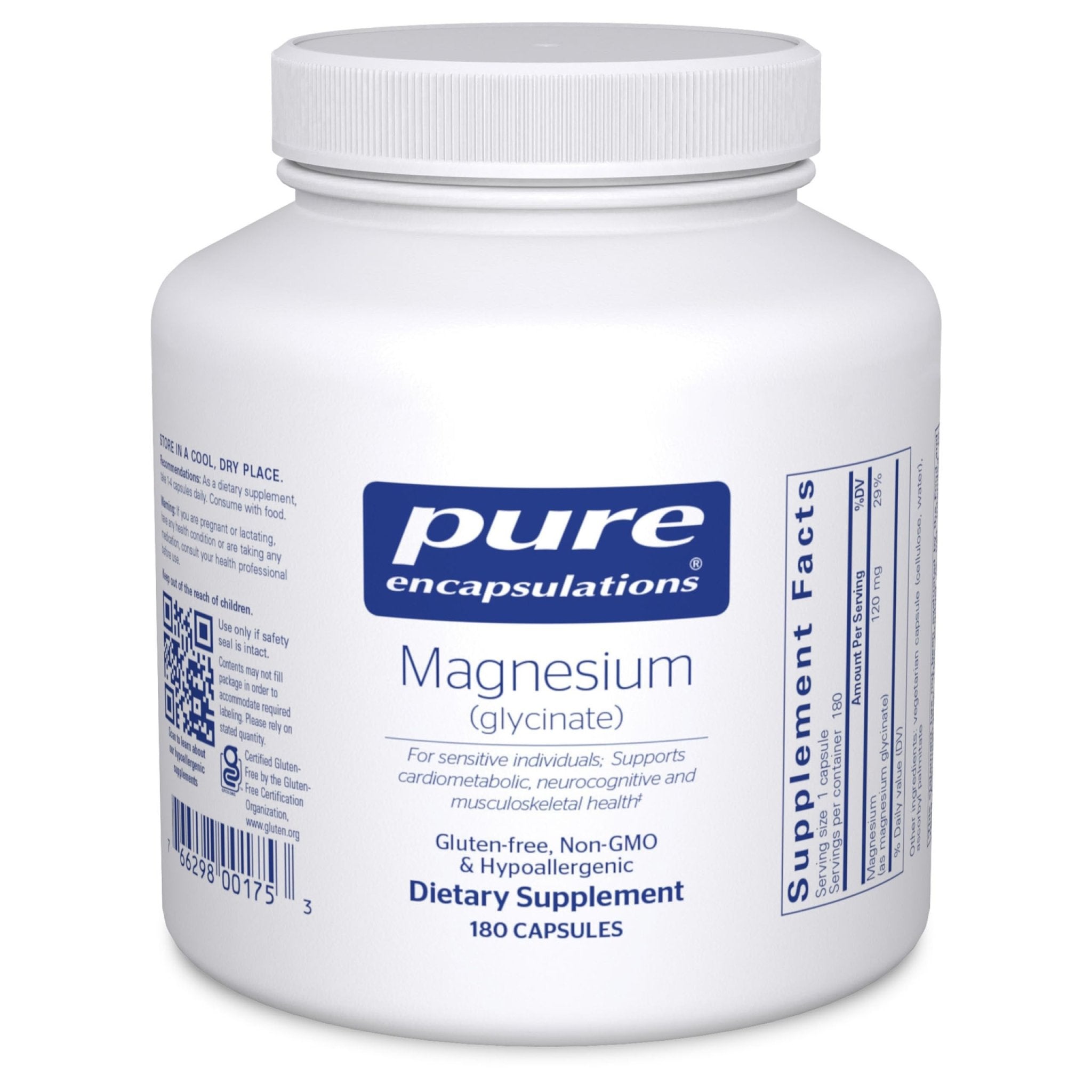 Pure Encapsulations Magnesium Glycinate 180 Veg Capsules - Nutrition Plus