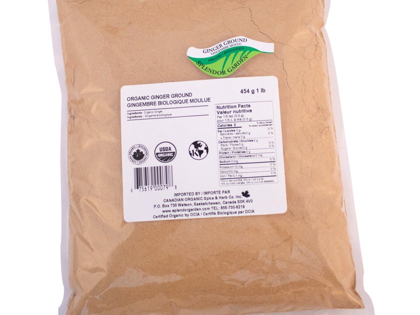 Splendor Garden Organic Ginger Ground 454 Grams - Nutrition Plus