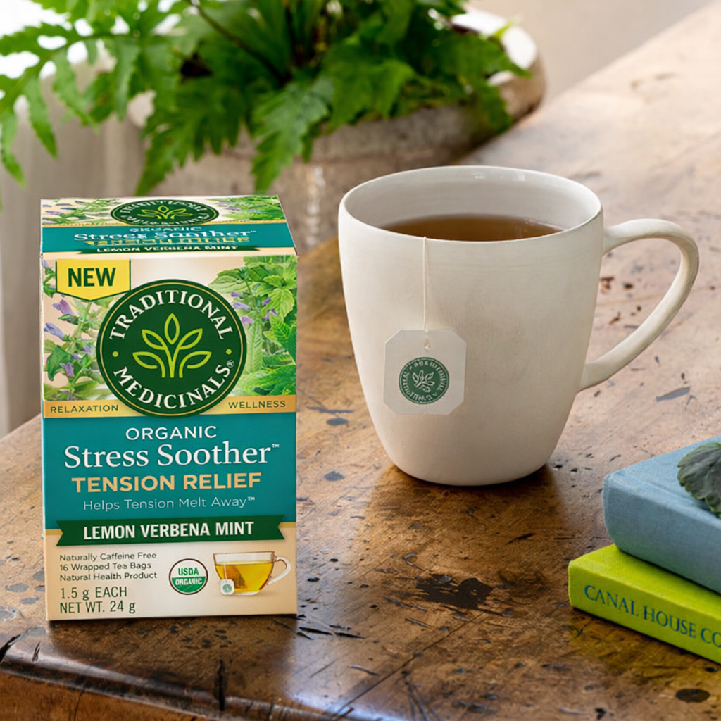 Traditional Medicinals - Organic Stress Soother & Tention Relief Tea, 16 Bags - Nutrition Plus