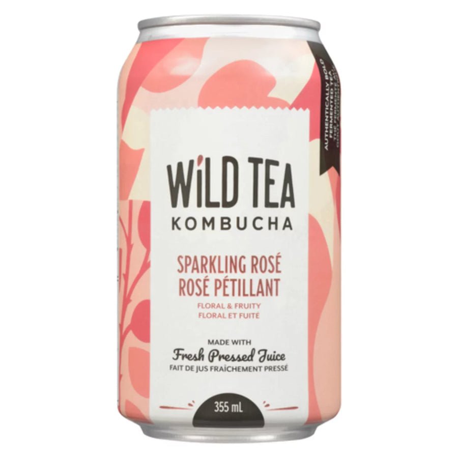 Wild Tea Kombucha Sparkling Rose 355mL - Nutrition Plus