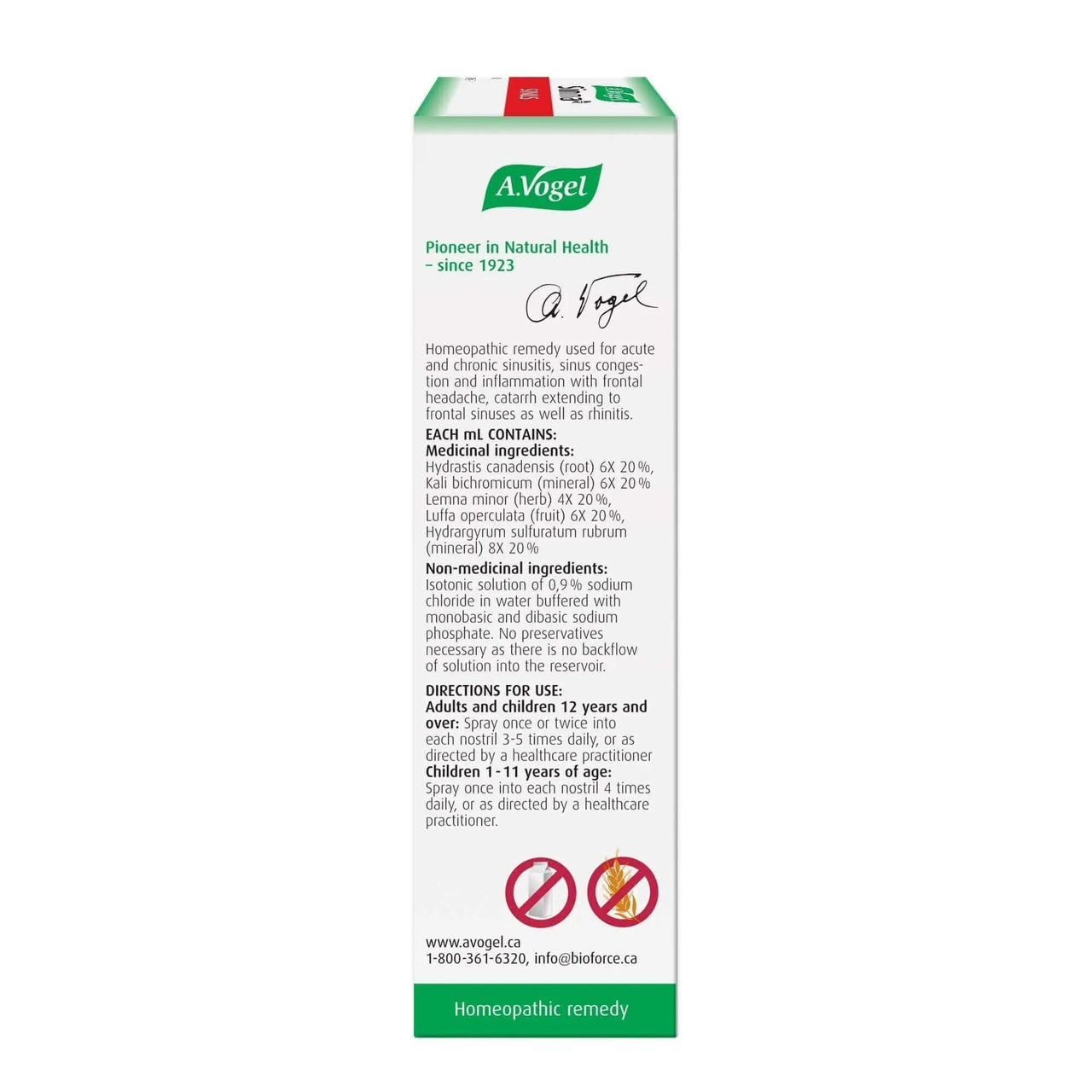 A Vogel Sinna Nasal Spray For Sinus Congestion and Blocked Nose 20mL - Nutrition Plus